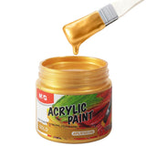 Acrylic Paint Metallic Gold 100Ml (3.38 Fl Oz), Non Toxic, Non Fading, Art Craft Paints For Canvas Wood Clay Fabric Craft Supplies