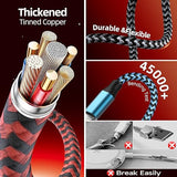 5FT 4 in 2 USB C Multi Charging Cable for iPhone Apple Watch Travel Charger Car Camping