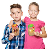 48 Pack Valentines Cards For Kids, Mason Jar Valentines Day Cards Candy Holder Valentine Gifts For Classroom School Exchange Party Favors (Candy Not Included)