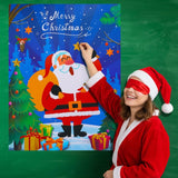Christmas Party Games Pin The Nose Game On Santa Claus Fun Xmas Blindfold Party Games For Family Friends Christmas Party Favors Supplies