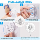 Wreath Hanger 6 Pack - Clear Plastic Suction Cup Hooks, Reusable, Waterproof Vacuum Suction Hooks For Shower Wall, Window, Towel, Loofah, Soap Bag, Christmas Decor