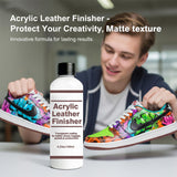 Matte Acrylic Leather Finisher – Anti-Wear & Anti-Oxidation Clear Flexible Coat For Leather Shoes Protection, Matte Finish For Bags, Jackets & Leather Craft Restoration, 4.23 Oz