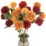 9Pcs Fake Pompon Mums Artificial Fall Flowers For Decoration Dandelion Chrysanthemums Fall Floral Stems Fall Faux Flowers Modern Fall Decor Thanksgiving Decor Ideas Clearance