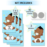 Baby Shower Raffle Card Game - Baby Shower Lottery Tickets Games Door Prizes Scratch Off Cards Games Party Favor - Gender Reveal Activity And Idea, Fun And Easy To Play - 38 Cards (Blue)
