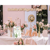 Fiesta Bridal Shower Theme Decorations,Put A Ring On It Game,Don'T Say Bride Games,Bridal Shower Games,Wedding Shower,Engagement Party Games(1 Sign And 50 Plastic Diamond Rings)-6