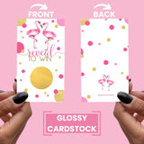 Flamingo Scratch Off Raffle Cards - 30 Pack - Fun Bridal Shower Games For Wedding Activities, Lottery Tickets & Door Prizes - Pink And Gold Theme