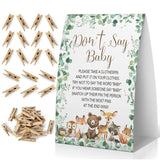Don'T Say Baby Baby Shower Game, Woodland Baby Shower Decoration, Animals Don'T Say Baby Sign, Fun Baby Shower Games, Clothespins For Baby Shower-Dsba23