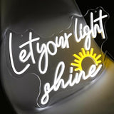 Let Your Light Shine Neon Sign Christian LED Wall Light Prayer Room Church Easter Decor