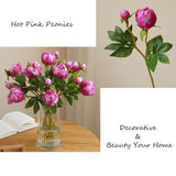 Hot Pink Flowers Artificial Peonies 8Pcs Fake Peonies Hot Pink Artificial Flowers For Home Table Decorations Wedding Faux Floral Arrangements