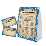What'S Your Cowboy Name For Baby Shower Game, Birthday Party Decoration, Pack 1 Sign And 30 Name Stickers, Baby Shower Games, Gender Neutral Party Supplies(Mzg05)