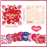 144 Pcs Valentine‘S Day Cards Valentines Candy Holder Lollipop Holders Heart Greeting Paper Cards For Gift Kids School Classroom Party Favors Exchange Treat, 8 Styles