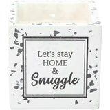 Pavilion Gift Company - 3.5" Square Let's Stay Home & Snuggle 100% 8 oz Soy Wax Single Wick Candle - Serenity Scented