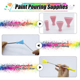 4Pcs Stainless Steel Straw Blow Nozzles Set For Acrylic Paint Pouring Supplies, Painting Nozzle Tool With 4 Size Nozzles, Pour Painting Supplies For Fluid Art Bloom And Dutch Pouring (Pink)