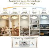 2 Pack 13 Inch Brushed Nickel LED Ceiling Lights 3600LM 5CCT Dimmable Fixtures