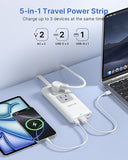 Cruise Approved Travel Power Strip with 3 USB Ports and 4 AC Outlets for Hotel and Cruise Ship