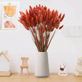 Natural Bunny Tails Dried Flowers - 120 Pcs Rabbit Tail Grass, Lagurus Ovatus For Boho Decor, Dried Pampas Grass Dry Flower Arrangements For Wedding Party Home Kitchen Office Decorations (Retro Pink)
