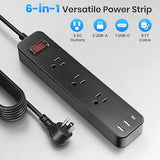 Outdoor Waterproof Power Strip 3 Outlets 3 USB Ports IPX6 6FT Extension Cord