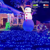 Net Lights Outdoor Mesh Lights, 12Ft X 5Ft 360 Led Blue Christmas Light Outdoor Waterproof, 8 Modes Connectable Clear Wi