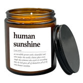 Human Sunshine Scented Candle - Appreciation Gifts For Teachers & Coworkers, Inspirational Thank You Christmas Soy Jar Candle, Lavender, Vetiver, Sandalwood Scented 8Oz Holders