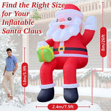 26Ft Inflatable Santa Claus Outdoor Christmas Decoration, Blow Up Santa With Led Lights Built-In Fan For Yard, Lawn, Hol