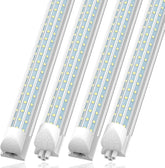 4 Pack 4FT LED Shop Lights 48W 7200LM 6000K D Shape Linkable T8 Fixtures for Garage Workshop