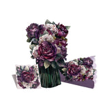 Pop Up Cards,Purple Rambler Bouquet Greeting Cards - 12 Inches 3D Popup Blossom Paper Flower Greeting Cards For Mother’S Day? Birthday?Anniversary ?Wedding ?Note Card ? Envelope Included?