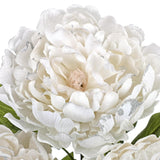3Pcs White Peony Artificial Flower Stems 29.1In Long Stem Fake Peonies Silk Floral Arrangement Real Touch Peony Flower For Christmas Home Vase Party Wedding Bouquet Decor