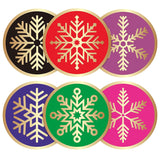 Christmas Snowflake Stickers - 120Pcs 2Inch Gold Foil Stamping Design Envelope Seal Labels, Merry Xmas Gift Stickers For Cards