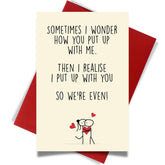 Romantic Valentines Day Card With Envelope - Anniversary Card - Funny Cards For Him And Her - Hilarious Gifts For Girlfriend Boyfriend Wife Husband