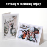 50 Count Photo Frame Cards With Envelopes 4X6 Paper Picture Frame Notecards Photo Card Holder And Envelopes Set For Christmas Greeting New Year Wedding Birthday Classroom Diy - White With Silver Lining