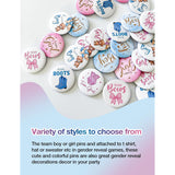 40 Pcs Gender Reveal Button Pins, Funny Team Boots Or Bows Button Pins, Baby Shower Party Baby Clothes Buttons Badges, For Gender Reveal Party Game Supplies