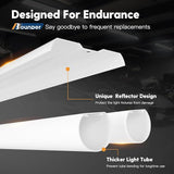 12 Pack 4FT Linkable LED Shop Lights 6500K 4400LM Cool Daylight with Reflector