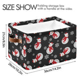 Winter Snowman Snowflake Storage Basket Fabric Laundry Baskets Christmas Holiday Xmas Decorations Storage Boxes Organizer Bag For Baby Cloth Dog Toy Book Storage Cubes Shelf Closet Bins 16×12×8