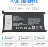 Dell WDX0R WDXOR 42Wh Laptop Battery Replacement for Inspiron 5570 7579 3CRH3