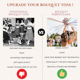 Bouquet Toss Game, Wedding Activity Entertainment, Up To 16 Players, Pink, White, Fabric, Plastic