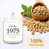 Happy 50Th Birthday Candles - 50Th Birthday Gifts For Her, 50 Year Old Birthdays Decorations, 1975 Birthdays Gift Lavender Candle For Women, Natural Soy Wax Scented Candles