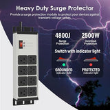 Heavy Duty Surge Protector Power Strip 8 Outlets 6FT Extension Cord 12 Gauge for Garage Home Office