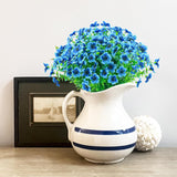 Artificial Flowers For Outdoors,8 Bundles Uv Resistant Fake Outside Flowers Plastic Plants Outdoor Faux Flower For Garden Porch Window Box Home Decor(Blue)