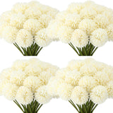 50 Pcs Artificial Flowers Chrysanthemum Ball Fake Flowers Lifelike Artificial Chrysanthemum Ball For Diy Wedding Bouquets Bridal Shower Table Centerpieces Home Kitchen Garden (White)