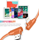 3 Pack Apple MFi Certified iPhone Charger Cable 10FT 90 Degree Lightning Fast Charging Cord for iPhone 14 13 12 11 iPad