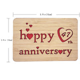 Wooden 47Th Anniversary Card,Handmade Wedding Anniversary Greeting Cards,47Th Anniversary Card For Her,Him,Husband,Wife
