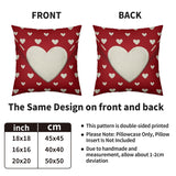 Red Valentines Pillow Covers 18X18 Set Of 2, Cream Heart Print Valentine'S Day Themed Love Holiday Throw Pillowcases Anniversary Decorative Outdoor Farmhouse Cushion Cases Couch Sofa Bed Decor
