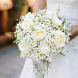 Babys Breath Artificial Flowers - 20Pcs Real Touch White Gypsophila Bouquets For Floral Decoration, Wedding, Home, Party, And Garden
