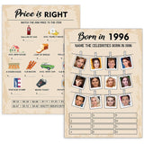 30 Th Birthday Party Games, Set Of 2 Activities For 15 Guests, Born In 1996 Games Bundle, Birthday Party Supplies For Adults, Pack Of 30 Cards