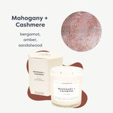 Mahogany & Cashmere 2 Wick Scented Candle - 37 Hour Burn - Luxury Non Toxic Soy Wax Candles - Long Lasting Large Glass Jar Candle For Home - 8.8Oz