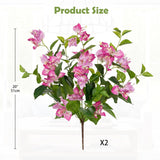 2Pcs Bougainvillea Artificial Flowers Bouquets Pink Fake Flower Silk Flowers With Long Stem Floral Arrangements Faux Bougainvillea Flower Plant For Diy Wedding Party Centerpieces Home Decor