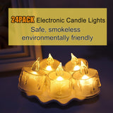 24 Pack Flameless Tea Lights Candles Battery Operated, Crystal Led Tealight Candles,Votive Electric Fake Candles For Valentines Wedding Diwali Christmas Decorations