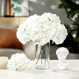 10Pcs Hydrangea Artificial Flowers, Faux White Flowers For Wedding Centerpieces, Diy Bouquets, Bridal Shower, Floral Decor Home Decoration With Stems (Vase Not Included)
