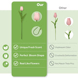 20 Pcs Fake Tulips Artificial Flowers Real Look Pu Realistic Artificial Tulips For Diy Home Wedding Bouquet Decorations Floral Arrangements
