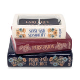 Steel Mill & Co Novelty Shaped Book Theme Scented Candle, Library Stack 6.5 Oz Wax Candle With Notes Of Earl Gray Tea And Honey, Unique Gift For Readers (Jane Austen)